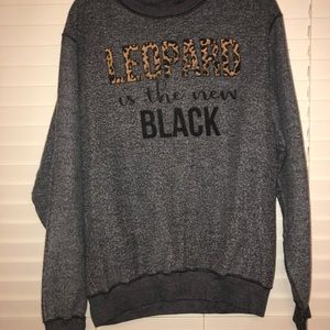 Gray Leopard Reversible Sweatshirt